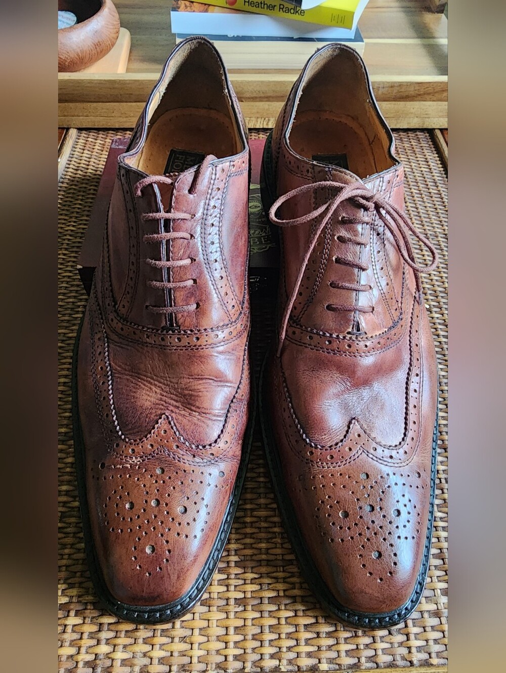 Mercanti Fiorentini Brown Italian Leather Wingtip Brogues